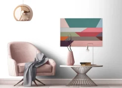Leinwandbild Geometrie, blaugrün, 90x60 cm DD120504