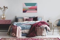 Leinwandbild Geometrie, blaugrün, 90x60 cm DD120504