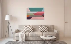 Leinwandbild Geometrie, blaugrün, 90x60 cm DD120504
