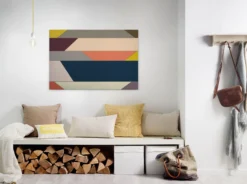 Leinwandbild Geometrie, blau, 90x60 cm DD120503