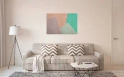 Leinwandbild Geometrie, türkis, 90x60 cm DD120509