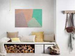 Leinwandbild Geometrie, türkis, 90x60 cm DD120509