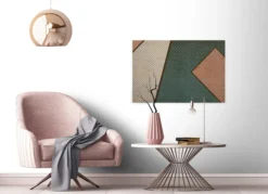 Leinwandbild Geometrische Formen, türkis, 90x60 cm DD120432