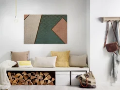 Leinwandbild Geometrische Formen, türkis, 90x60 cm DD120432