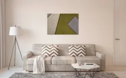 Leinwandbild Geometrische Formen, olivgrün, 90x60 cm DD120433