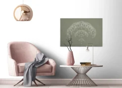Leinwandbild Geometrische Muster, olivgrün, 90x60 cm DD120407