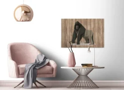 Leinwandbild Gorilla, braun, 90x60 cm DD120428