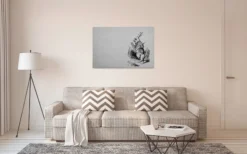 Leinwandbild Hase, schwarz, 90x60 cm DD120377