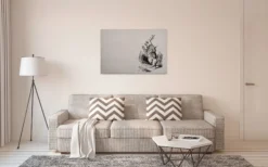 Leinwandbild Hase, schwarz, 90x60 cm DD120378