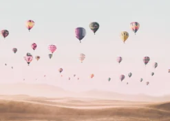 Leinwandbild Heißluftballons, rosa, 70x50 cm DD123031