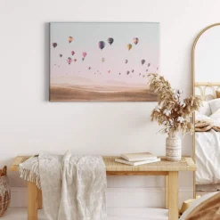 Leinwandbild Heißluftballons, rosa, 70x50 cm DD123031