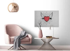 Leinwandbild Herz, rot, 90x60 cm DD120473