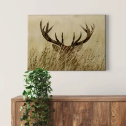 Leinwandbild Hirschgeweih, beige, 70x50 cm DD123047