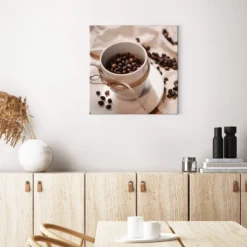 Leinwandbild Kaffeetasse, braun, 50x50 cm DD123280