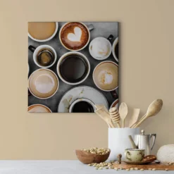 Leinwandbild Kaffeetassen, braun, 50x50 cm DD123279