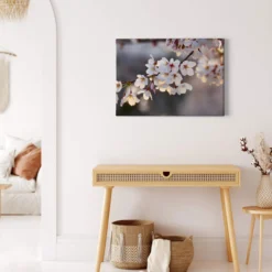 Leinwandbild Kirschblüten, weiß, 70x50 cm DD123039