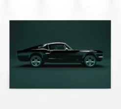 Leinwandbild Klassisches Auto, schwarz, 90x60 cm DD120411