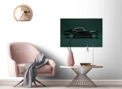 Leinwandbild Klassisches Auto, schwarz, 90x60 cm DD120411
