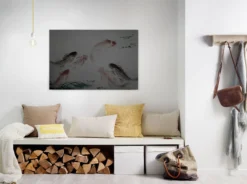 Leinwandbild Koi-Karpfen, grau, 90x60 cm DD120401
