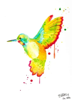 Leinwandbild Kolibri, gelb, 50x70 cm DD123171