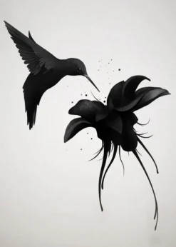 Leinwandbild Kolibri, schwarz, 50x70 cm DD123172