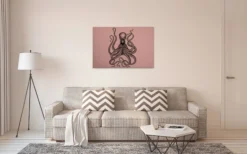 Leinwandbild Krake, rosa, 90x60 cm DD120494