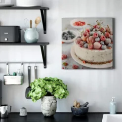 Leinwandbild Kuchen, weiß, 50x50 cm DD123284