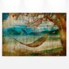 Leinwandbild Landschaft, blau, 90x60 cm DD120456