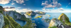Leinwandbild Landschaft, blau, 100x40 cm DD123207