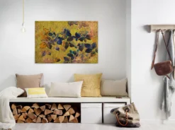 Leinwandbild Laubblätter, goldgelb, 90x60 cm DD120481
