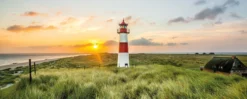 Leinwandbild Leuchtturm, orange, 100x40 cm DD123211