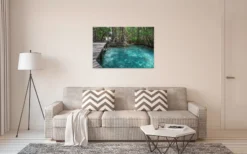 Leinwandbild Lichtdurchflutetes Wasser, türkis, 90x60 cm DD120311