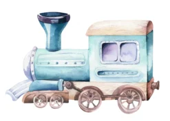 Leinwandbild Lokomotive, blau, 70x50 cm DD123106