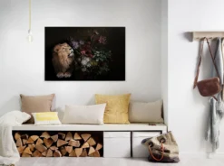 Leinwandbild Löwe, goldbraun, 90x60 cm DD120388
