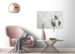 Leinwandbild Mohnblume, grau, 90x60 cm DD120368