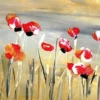 Leinwandbild Mohnblumen, rot, 100x40 cm DD123247