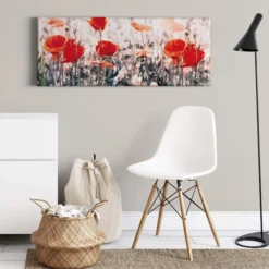 Leinwandbild Mohnblumen, rot, 100x40 cm DD123220