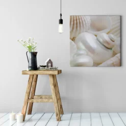 Leinwandbild Muscheln, weiß, 50x50 cm DD123268
