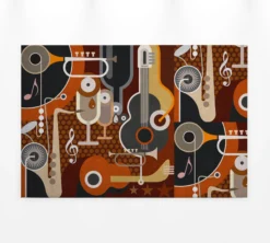 Leinwandbild Musikinstrumente, braun, 90x60 cm DD120418