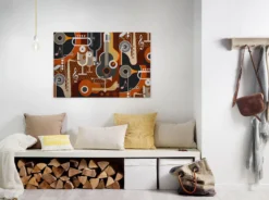 Leinwandbild Musikinstrumente, braun, 90x60 cm DD120418