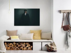 Leinwandbild Mysteriöser Mann, schwarz, 90x60 cm DD120415