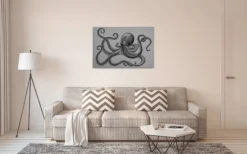 Leinwandbild Oktopus, grau, 90x60 cm DD120495