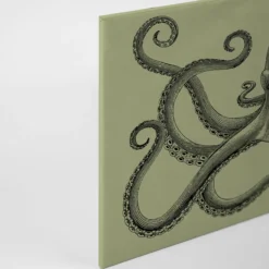 Leinwandbild Oktopus, olivgrün, 90x60 cm DD120496