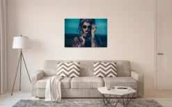 Leinwandbild Person, blau, 90x60 cm DD120416
