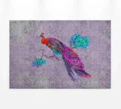 Leinwandbild Pfau, lila, 90x60 cm DD120499