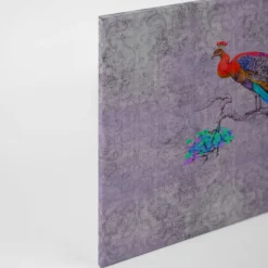 Leinwandbild Pfau, lila, 90x60 cm DD120499