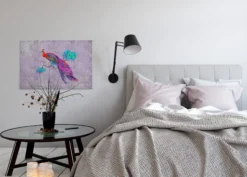 Leinwandbild Pfau, lila, 90x60 cm DD120499