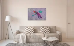 Leinwandbild Pfau, lila, 90x60 cm DD120499