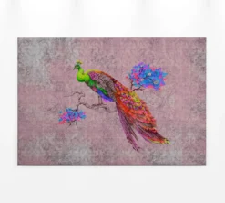 Leinwandbild Pfau, violett, 90x60 cm DD120498