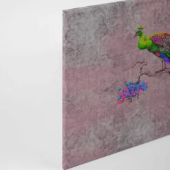 Leinwandbild Pfau, violett, 90x60 cm DD120498